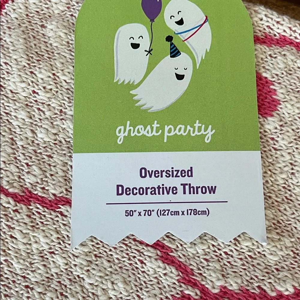 Ghost Party Oversized Decorative Throw - pink